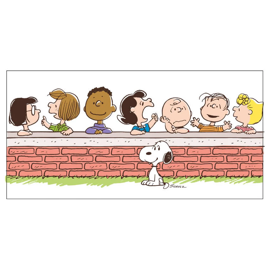 Hallmark : Peanuts® Gang at Brick Wall Collectible Drinking Glass, 13.5 oz. - Image 2