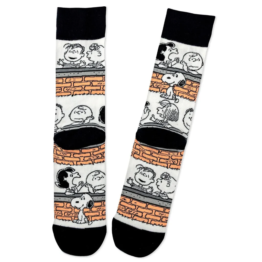 Hallmark : Peanuts® Gang at Brick Wall Novelty Crew Socks - Image 2