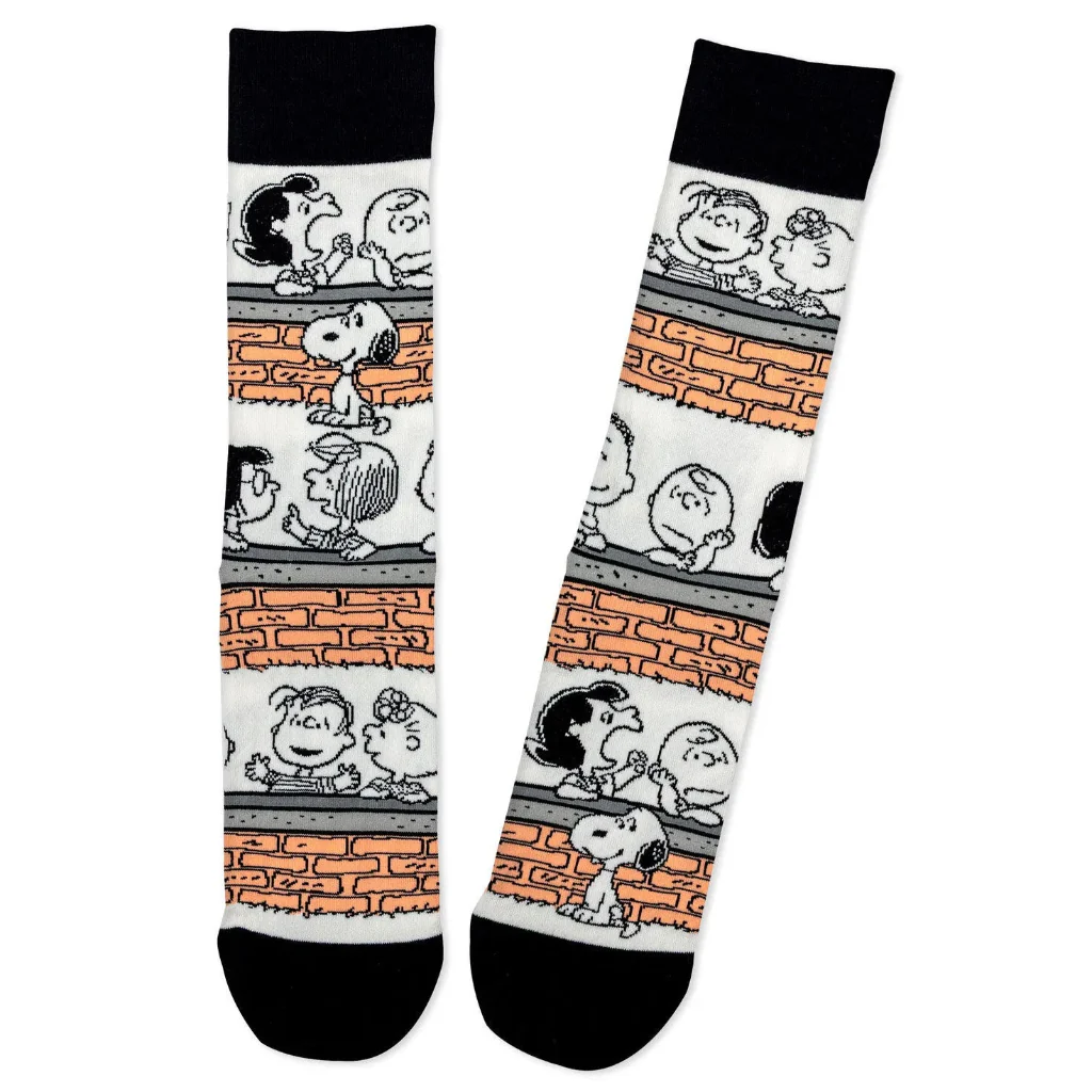 Hallmark : Peanuts® Gang at Brick Wall Novelty Crew Socks - Image 3
