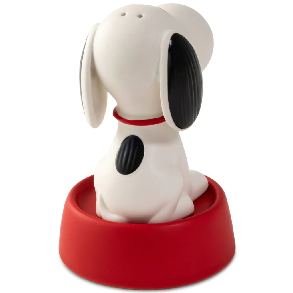 Hallmark : Peanuts® Snoopy on Dog Bowl Stacking Salt and Pepper Shakers Set of 2 - Image 2