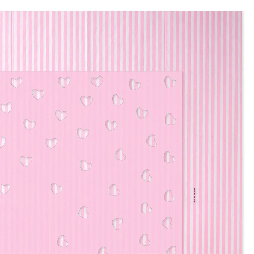 Hallmark : Pink Stripes and Pink With Cutout Hearts 2-Pack Tissue Paper, 4 sheets total - Image 4