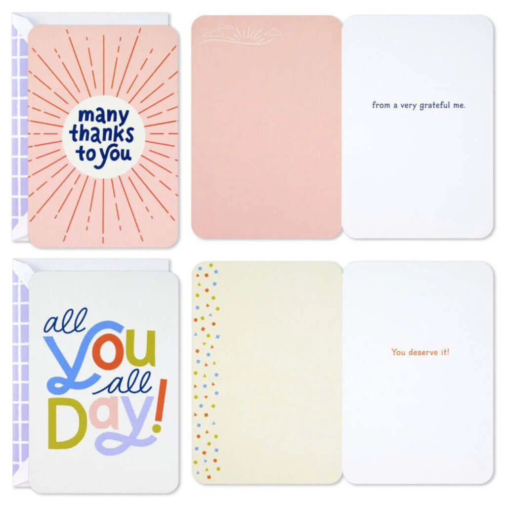 Hallmark : Playful Lettering Assorted Multi-Occasion Cards, Pack of 4 - Image 3