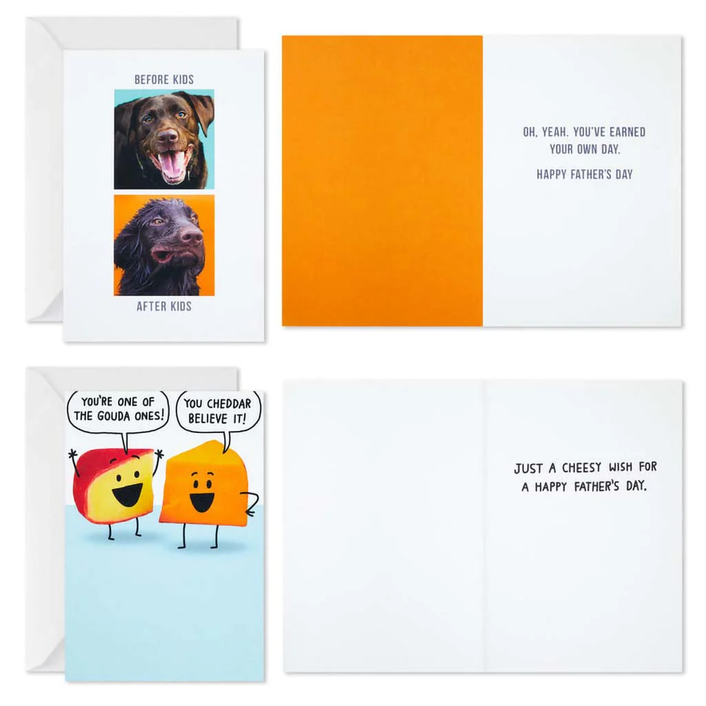 Hallmark : Punny Wishes Assorted Father's Day Cards, Pack of 4 - Image 2