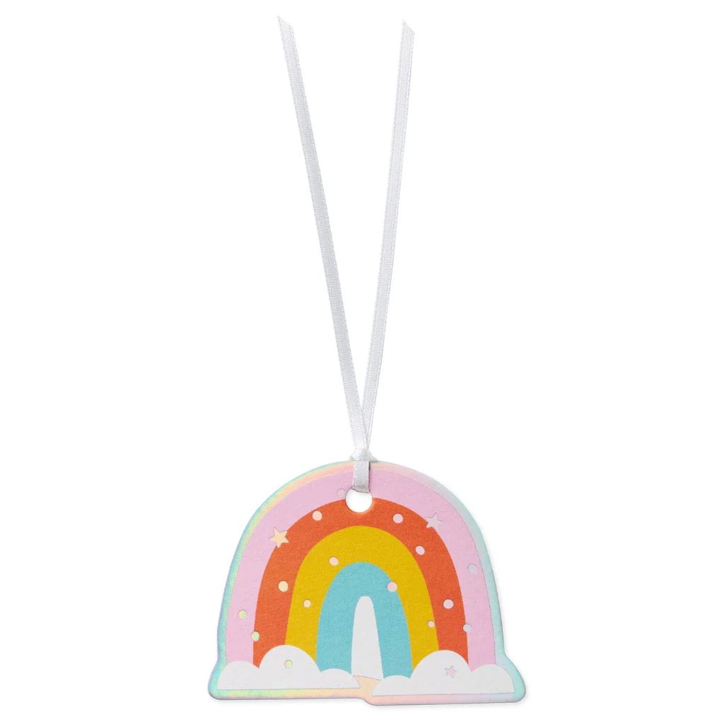Hallmark : Rainbow on Clouds Die Cut Gift Tag
