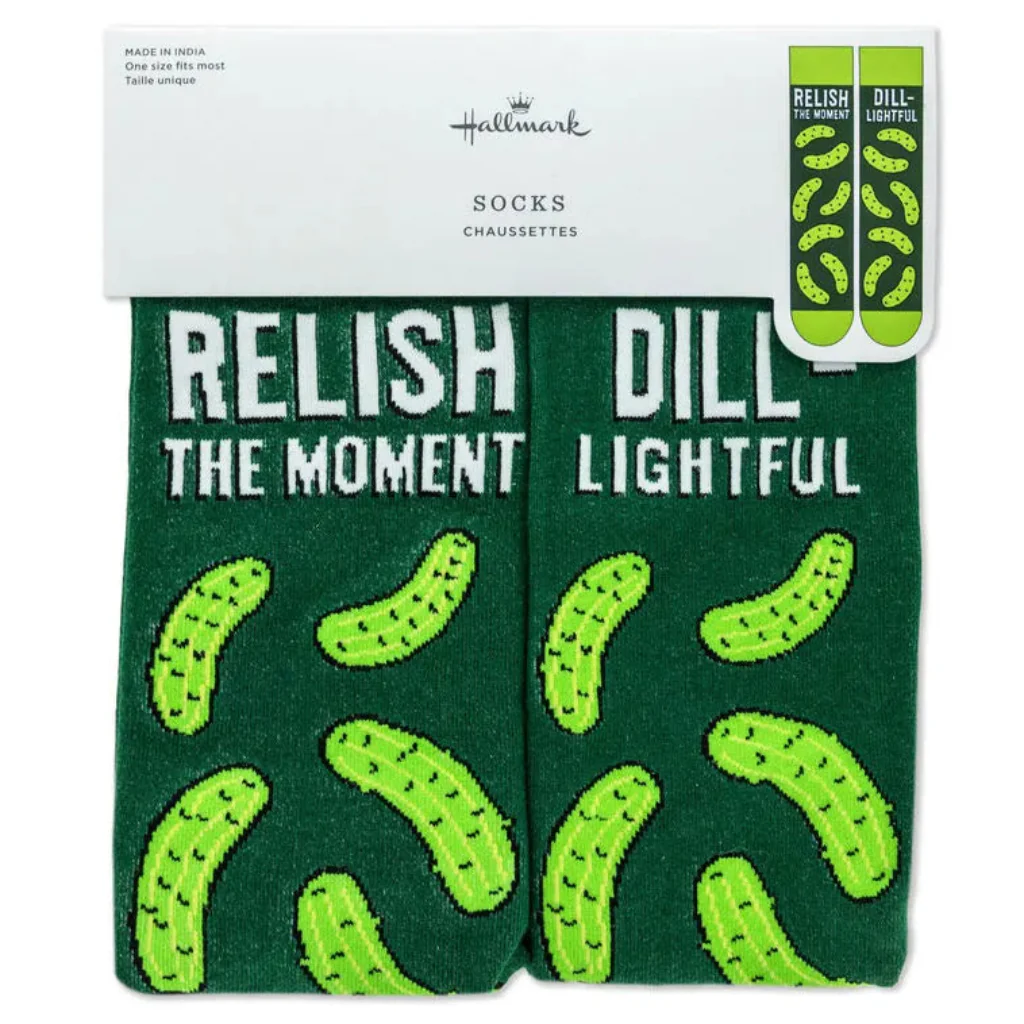 Hallmark : Relish the Moment Pickle Novelty Crew Socks