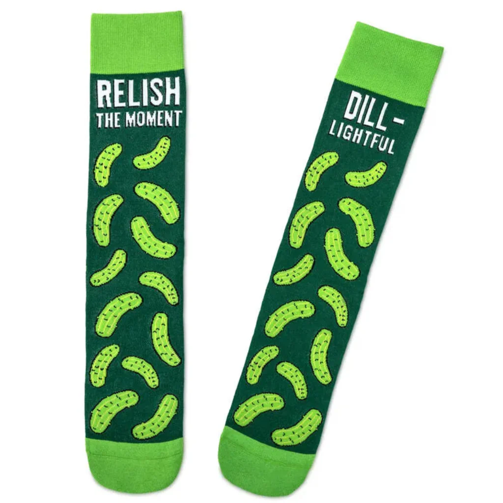 Hallmark : Relish the Moment Pickle Novelty Crew Socks - Image 3