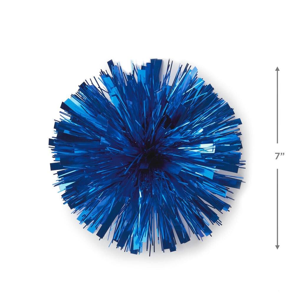 Hallmark : Royal Blue Metallic Pom Pom Gift Bow, 7" - Image 2