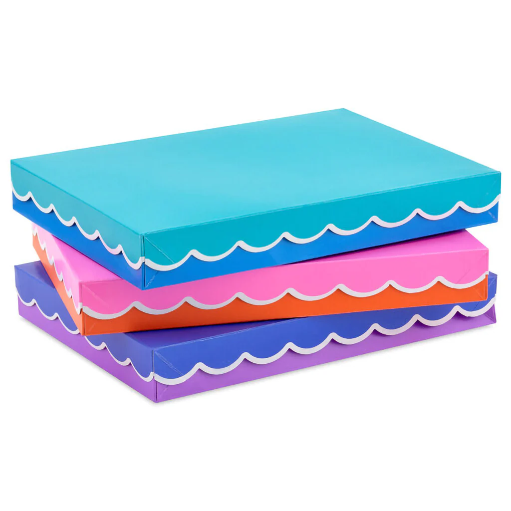 Hallmark : Scalloped Solids 3-Pack Assorted Small Gift Box Bundle - Image 4