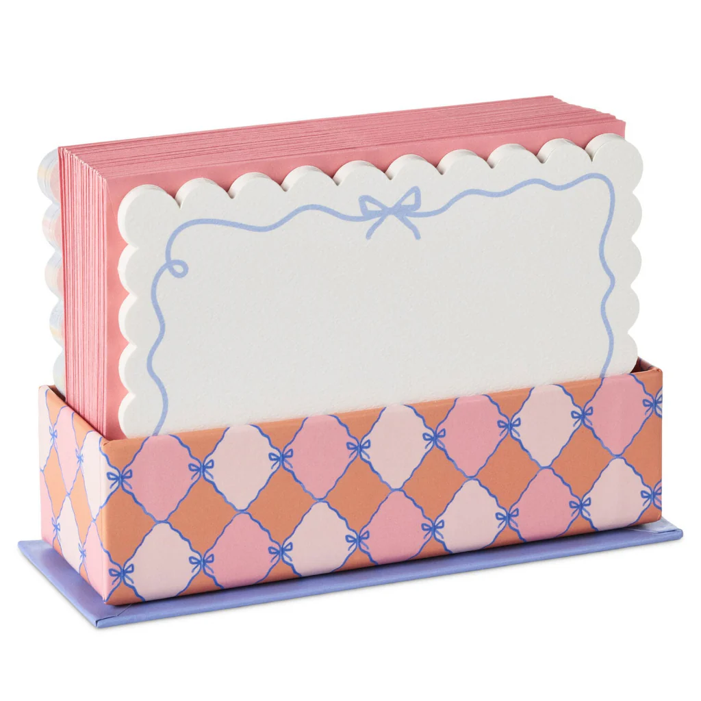 Hallmark : Scallops and Stripes Flat Note Cards in Caddy, Box of 40 - Image 4