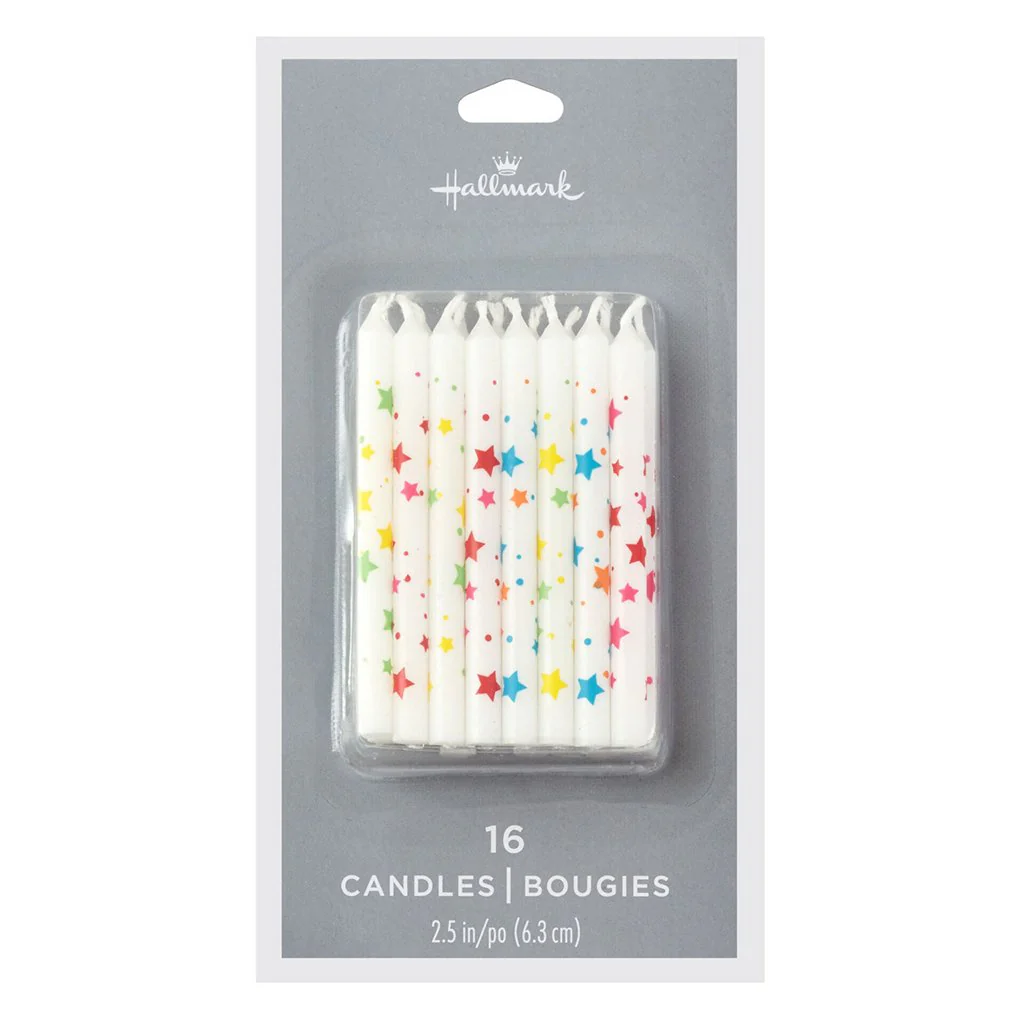 Hallmark : Scattered Stars White Birthday Candles, Set of 16 - Image 2