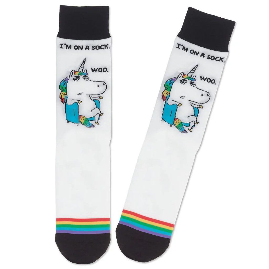 Hallmark : Shoebox Sarcastic Unicorn Funny Crew Socks
