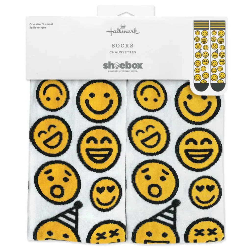 Hallmark : Smiley Faces Novelty Crew Socks