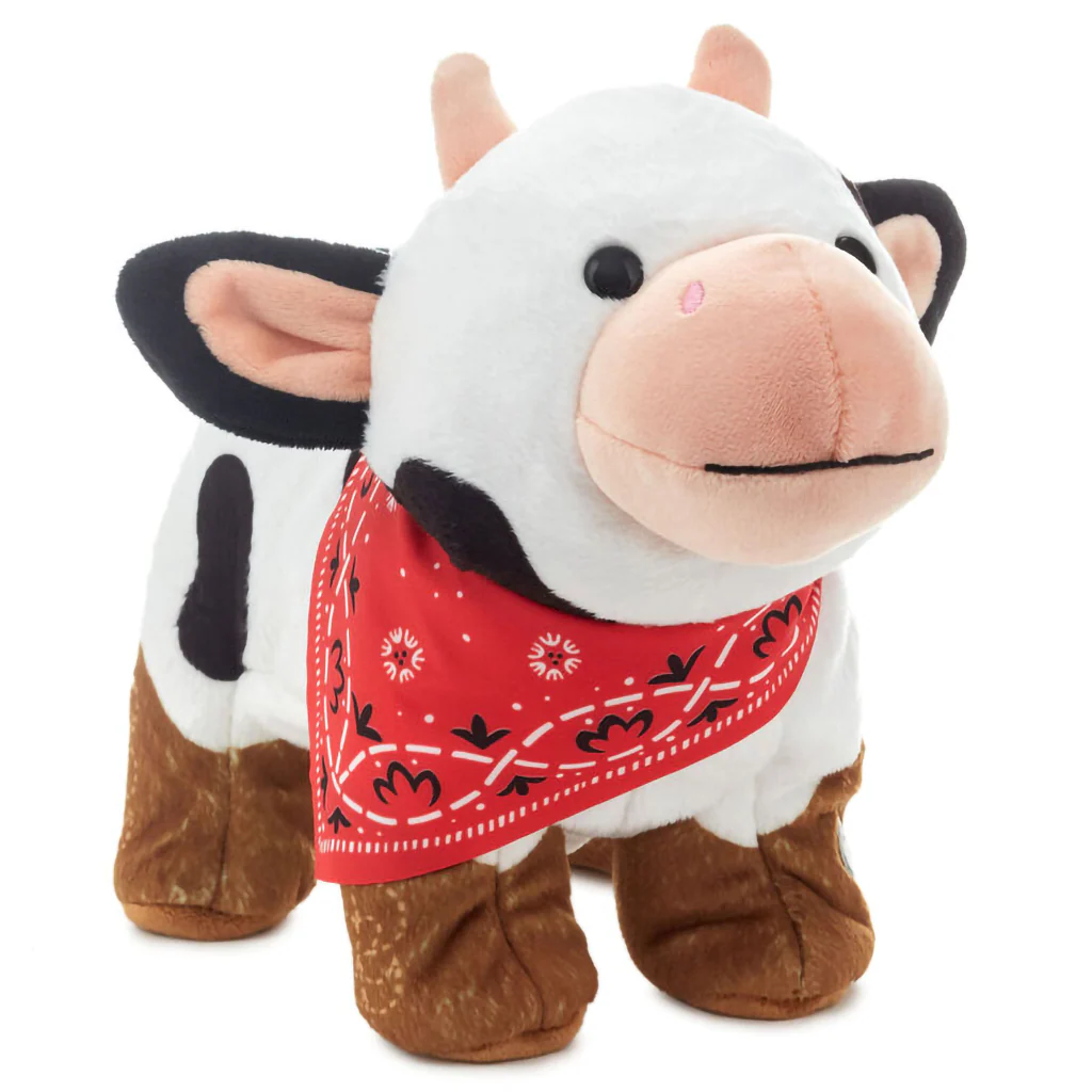 Hallmark : Spotted Cow in Boots Plush With Sound and Motion, 9"