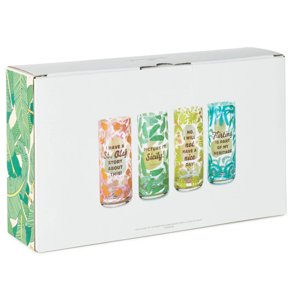 Hallmark : The Golden Girls Cameos and Quotes Drinking Glasses, Set of 4 - Image 2