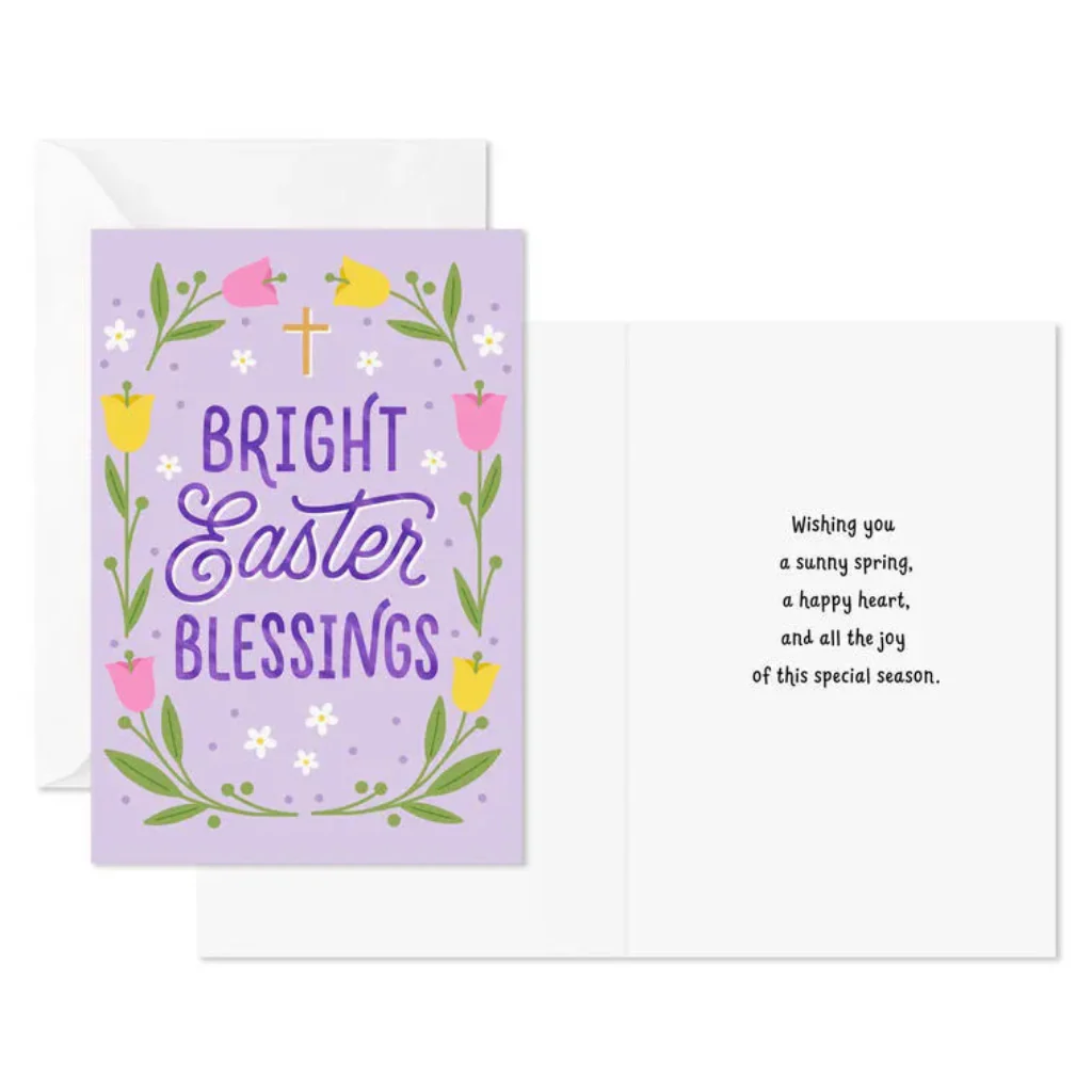 Hallmark : Tulips on Purple Easter Cards Pack