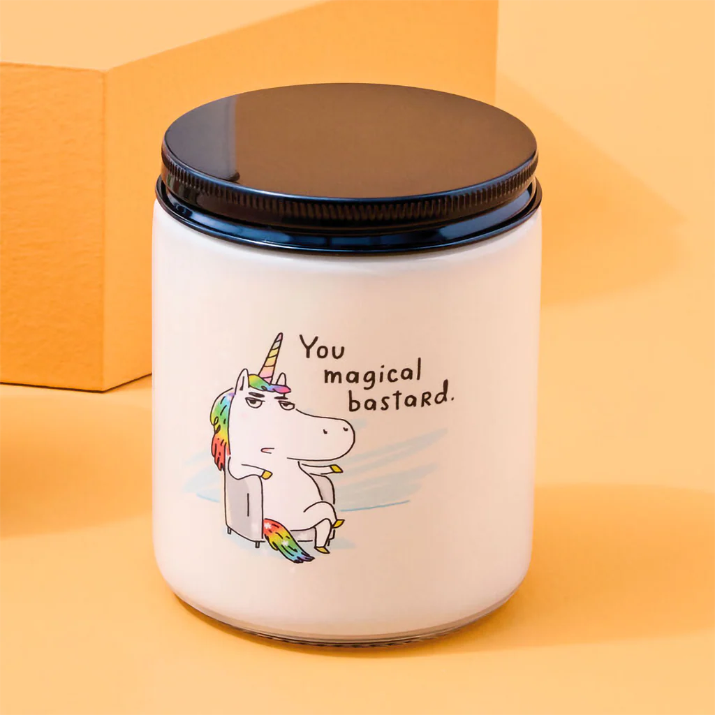 Hallmark : Unicorn You Magical Bastard Scented Single-Wick Jar Candle, 7 oz. - Image 3