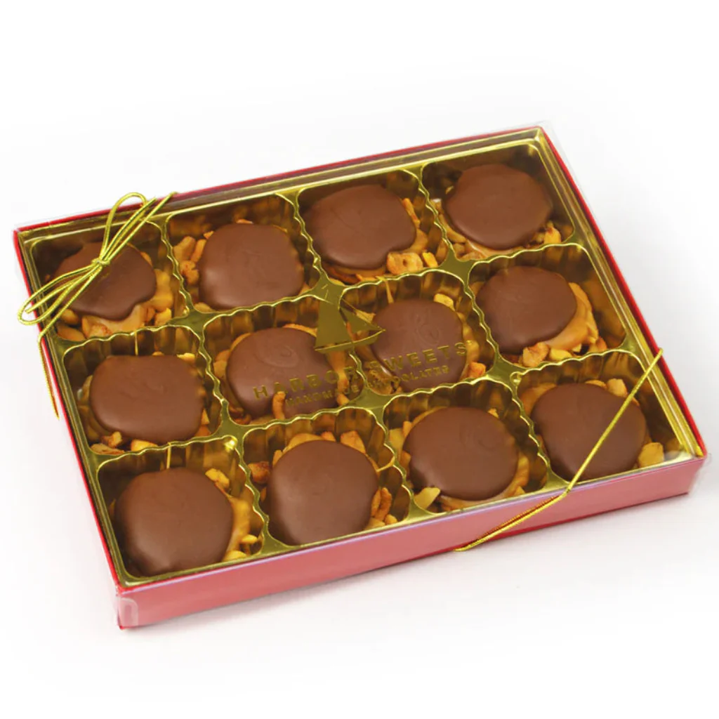 Harbor Sweets : Chocolate Caramel Cashew Clusters - 12 PC Dark Chocolate - Image 3