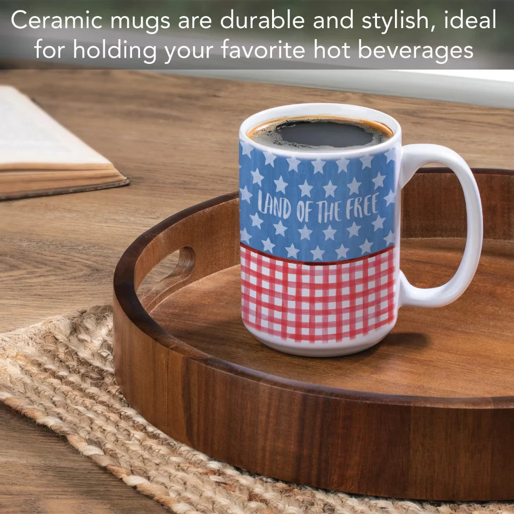 Highland : Home Americana Style 15 oz. Decorative Ceramic Mug - Image 3