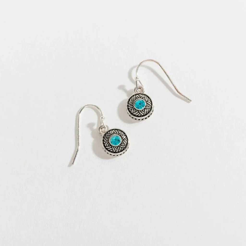 Howards Inc : Silver Aqua Stone Drop Ear Sense Earring