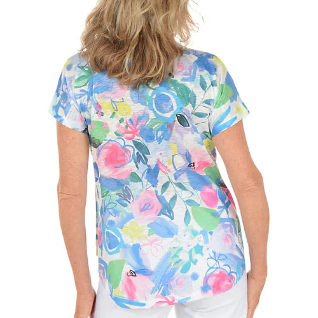 Jess & Jane : Camelia Slub Knit Short Sleeve Top - Image 3