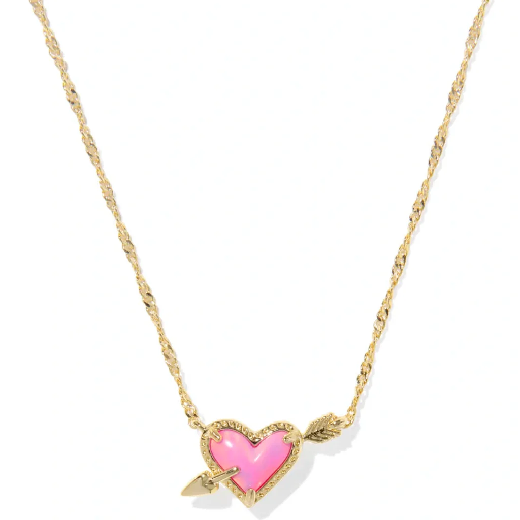Kendra Scott : Ari Heart Arrow Gold Short Pendant Necklace
