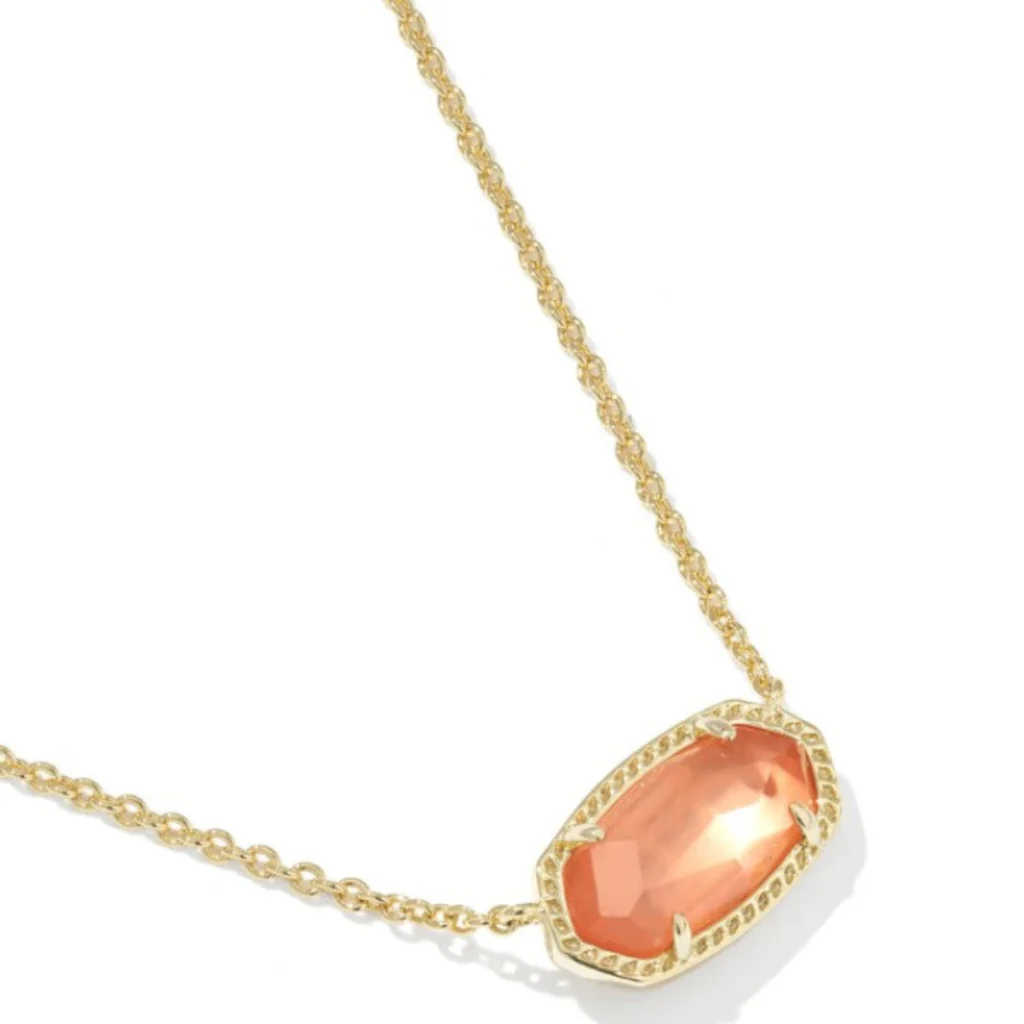 Kendra Scott : Elisa Gold Burnt Orange Pendant Necklace