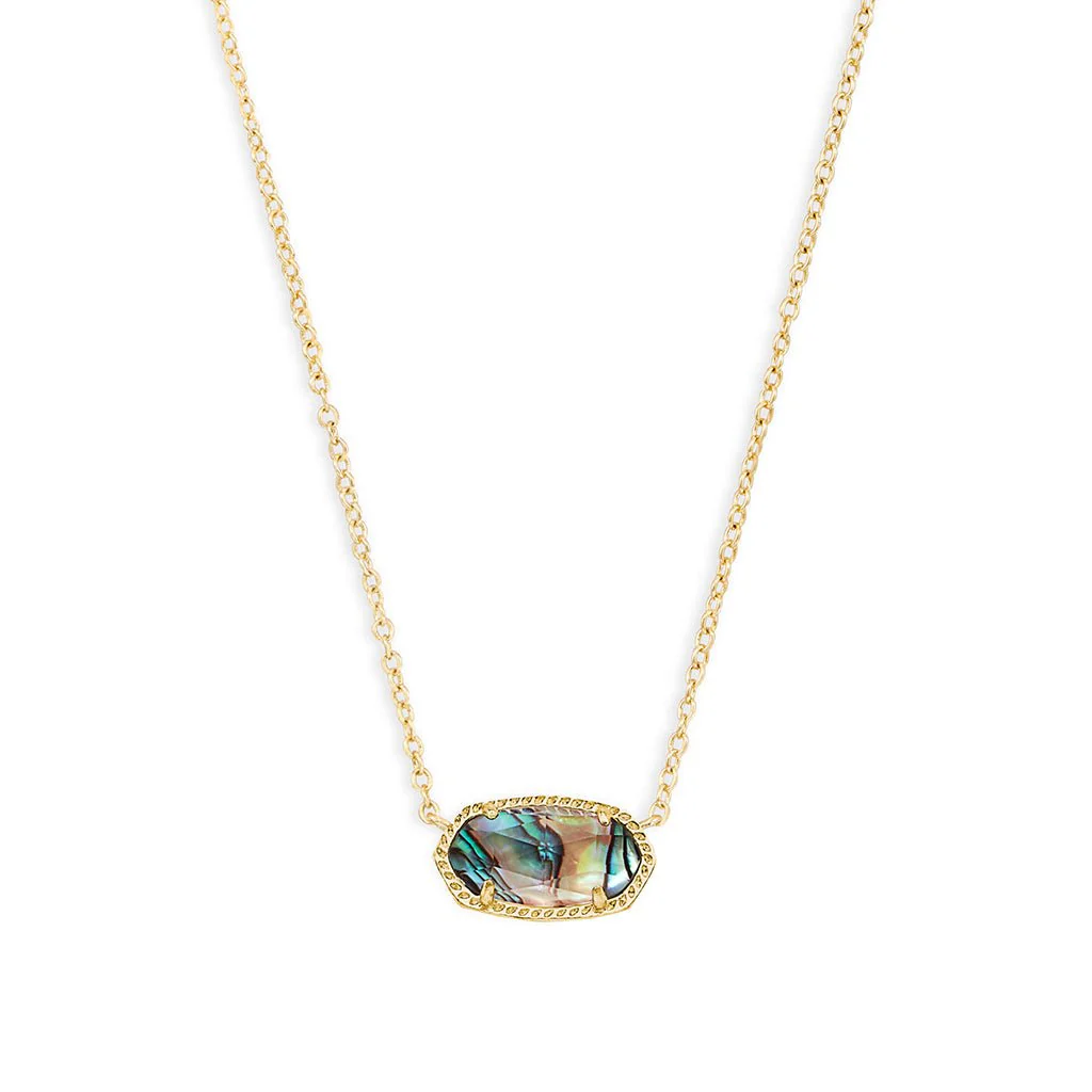 Kendra Scott : Elisa Gold Pendant Necklace in Abalone Shell