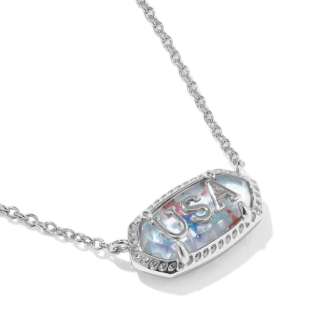 Kendra Scott : Elisa USA Silver Short Pendant Necklace - Image 3