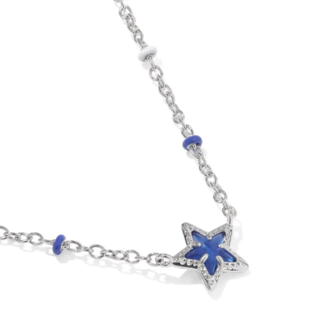 Kendra Scott : Mini Cassidy Silver Blue Pendant Necklace