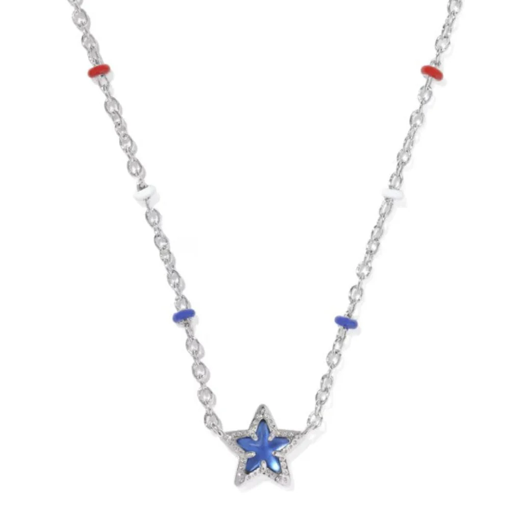 Kendra Scott : Mini Cassidy Silver Blue Pendant Necklace - Image 3