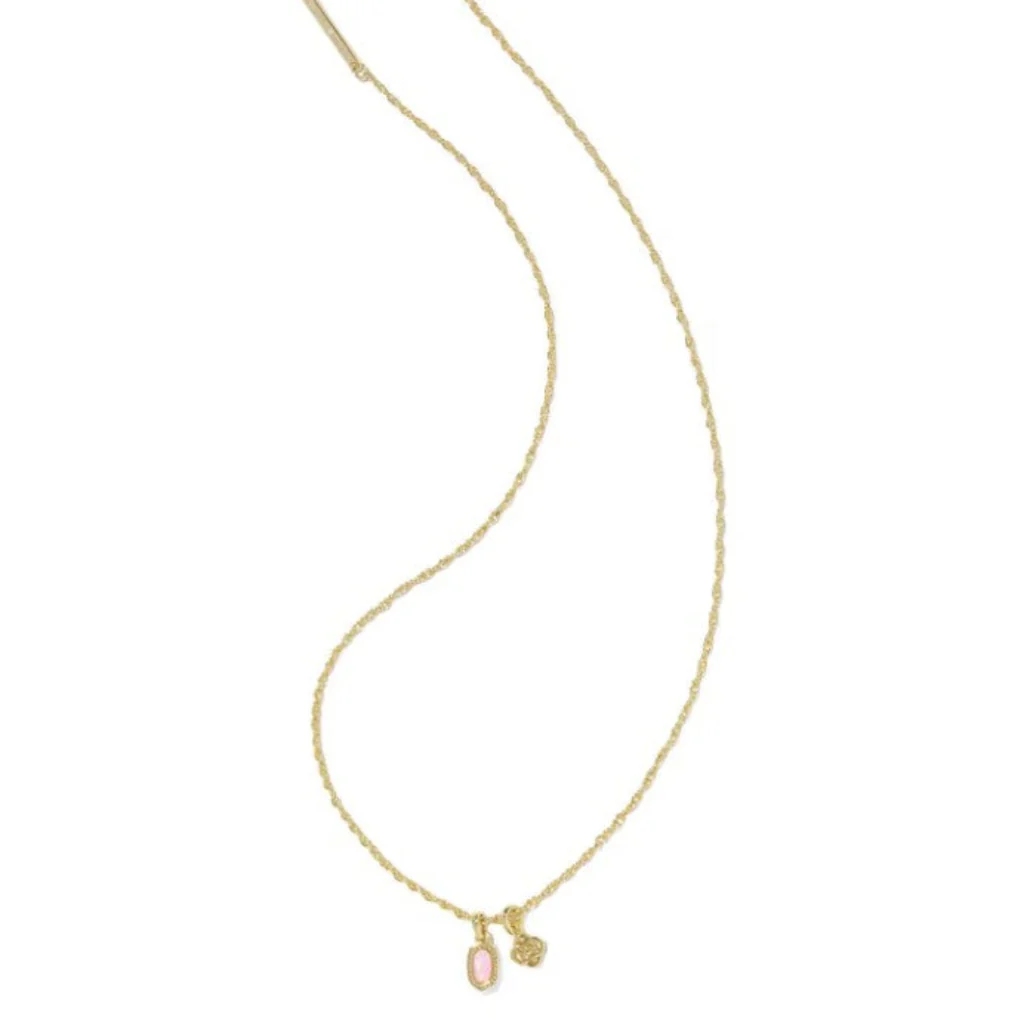 Kendra Scott : Mini Elisa Dira Gold Pink Necklace - Image 2