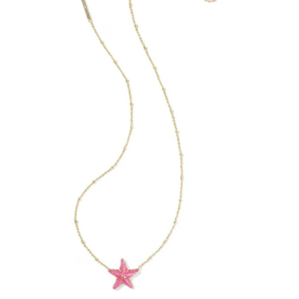 Kendra Scott : Parker Starfish Gold Pink Necklace - Image 2