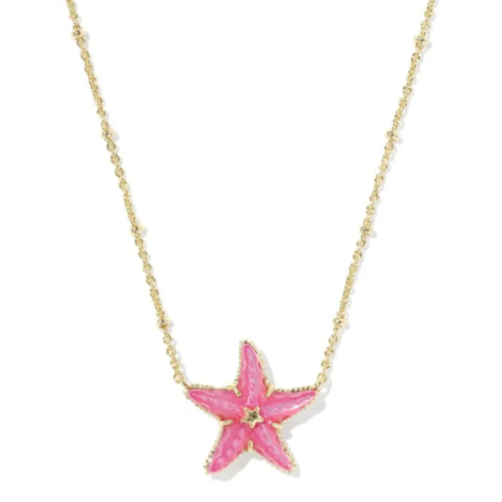 Kendra Scott : Parker Starfish Gold Pink Necklace - Image 3