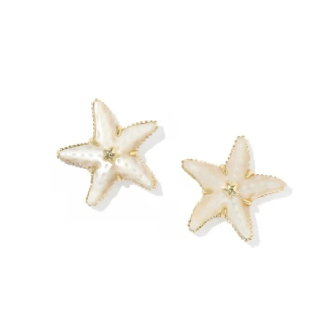 Kendra Scott : Parker Starfish Gold Stud Earrings