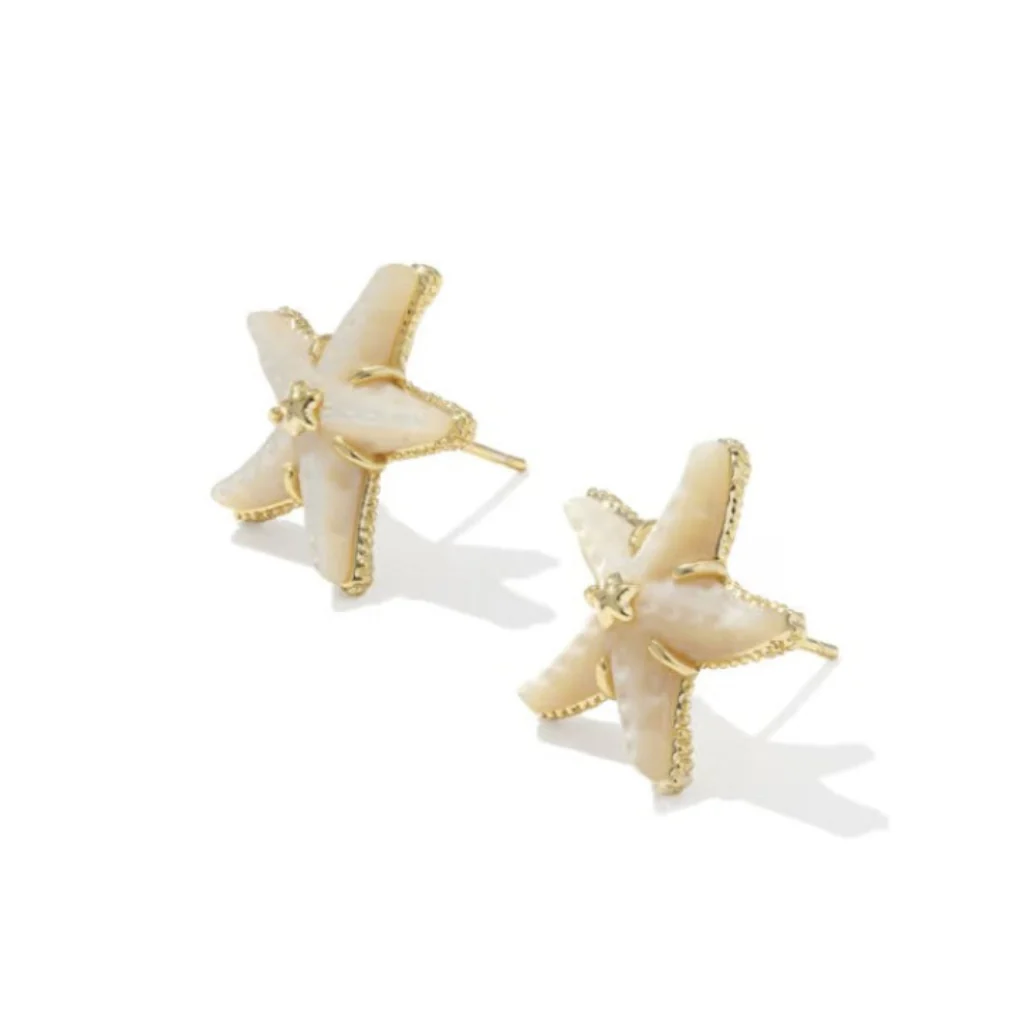 Kendra Scott : Parker Starfish Gold Stud Earrings - Image 2