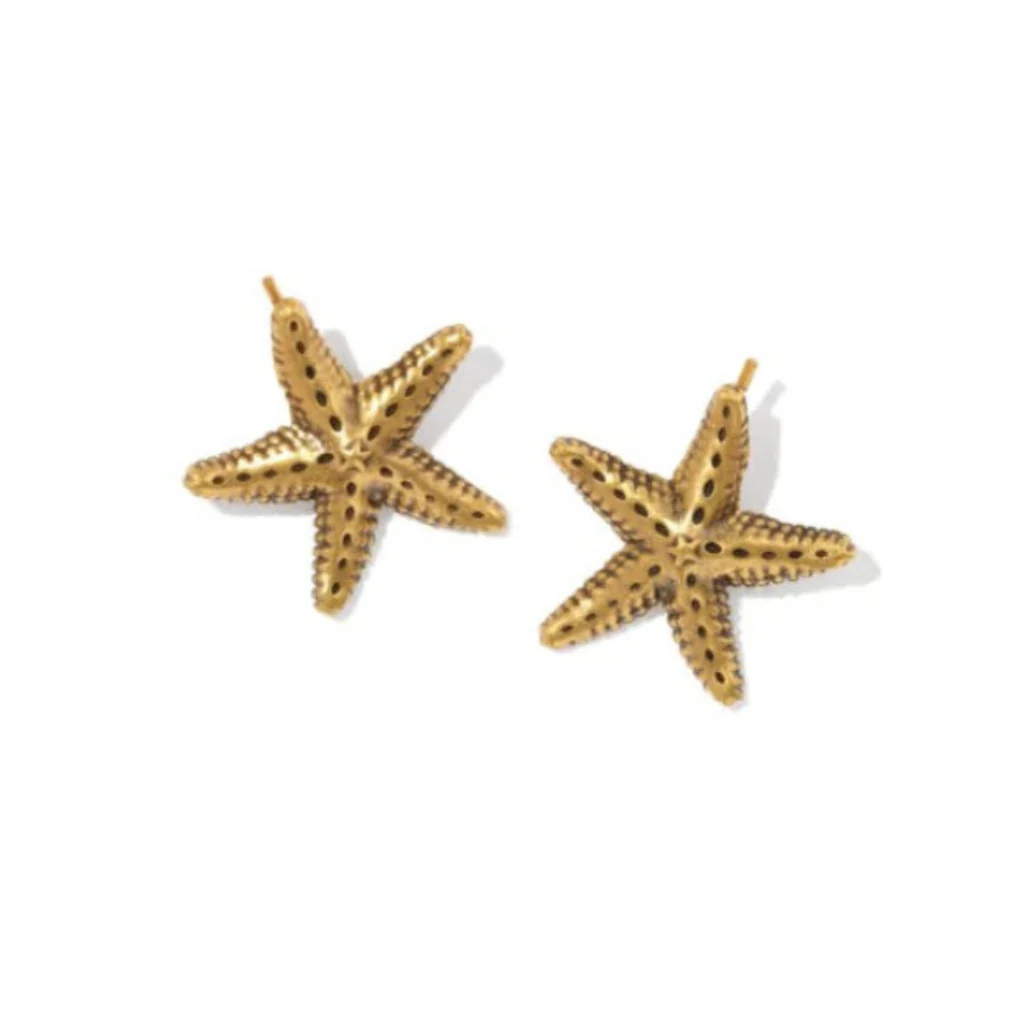 Kendra Scott : Parker Starfish Vintage Gold Metal Stud Earrings