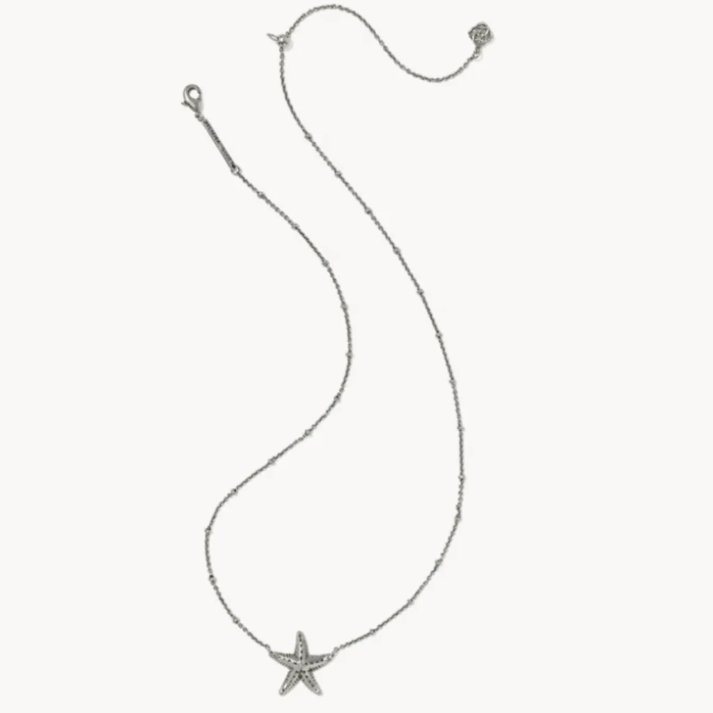 Kendra Scott : Parker Starfish Vintage Silver Pendant Necklace