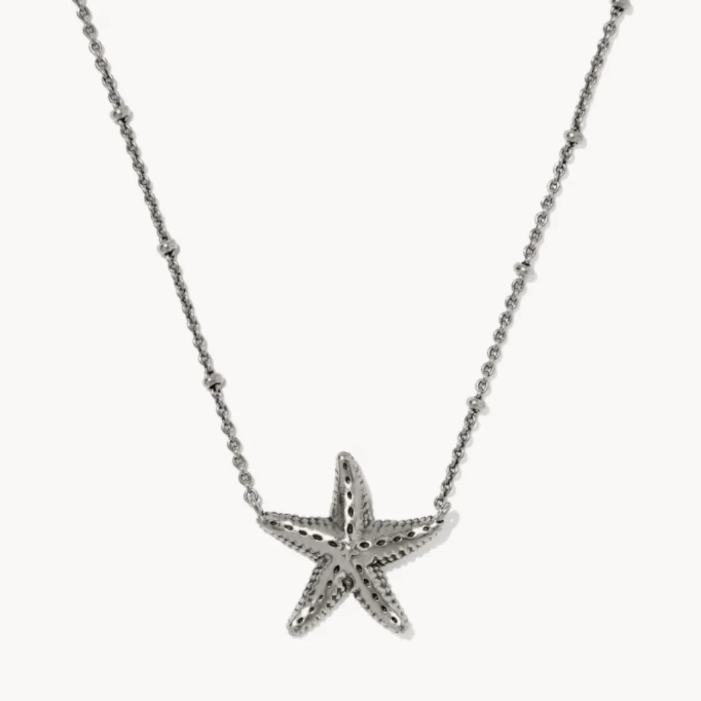 Kendra Scott : Parker Starfish Vintage Silver Pendant Necklace - Image 2
