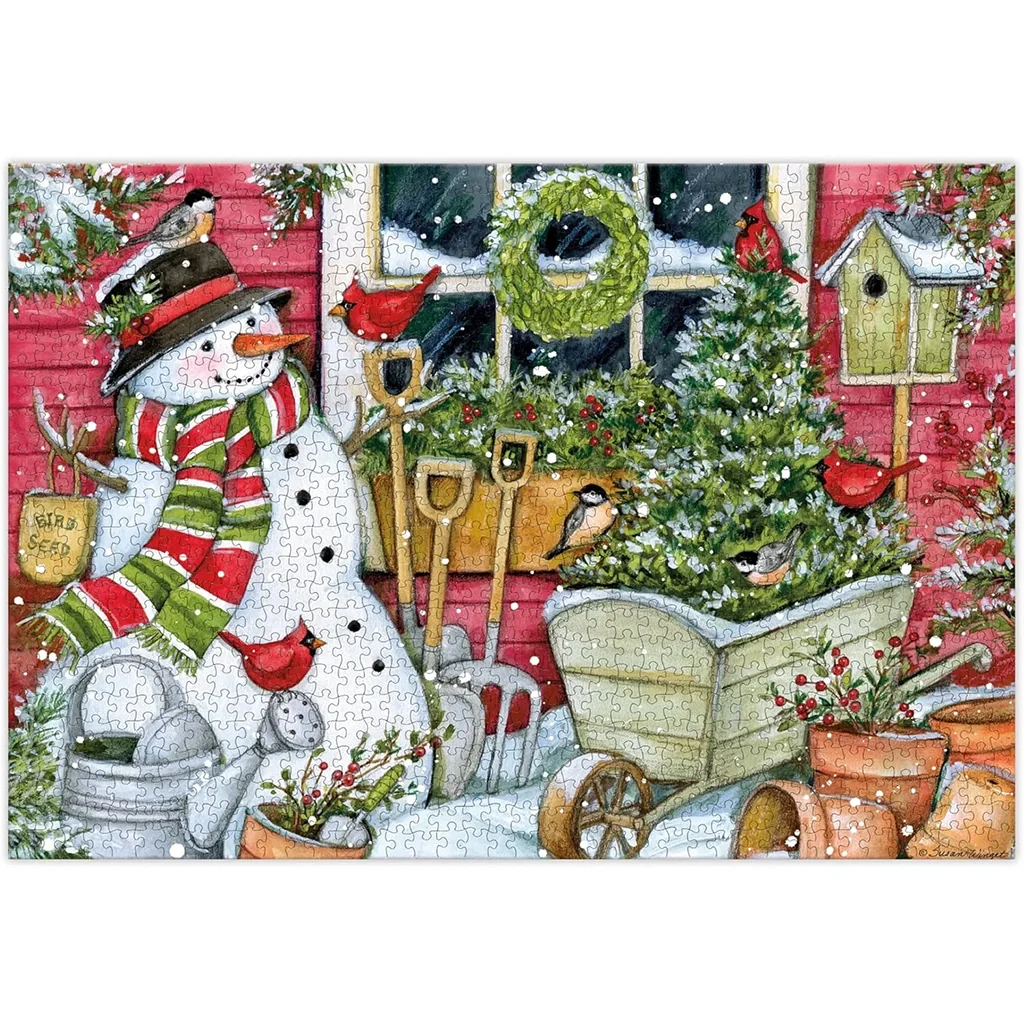 Lang : Holiday Snowman Winter 1000 Pieces Puzzle - Image 2