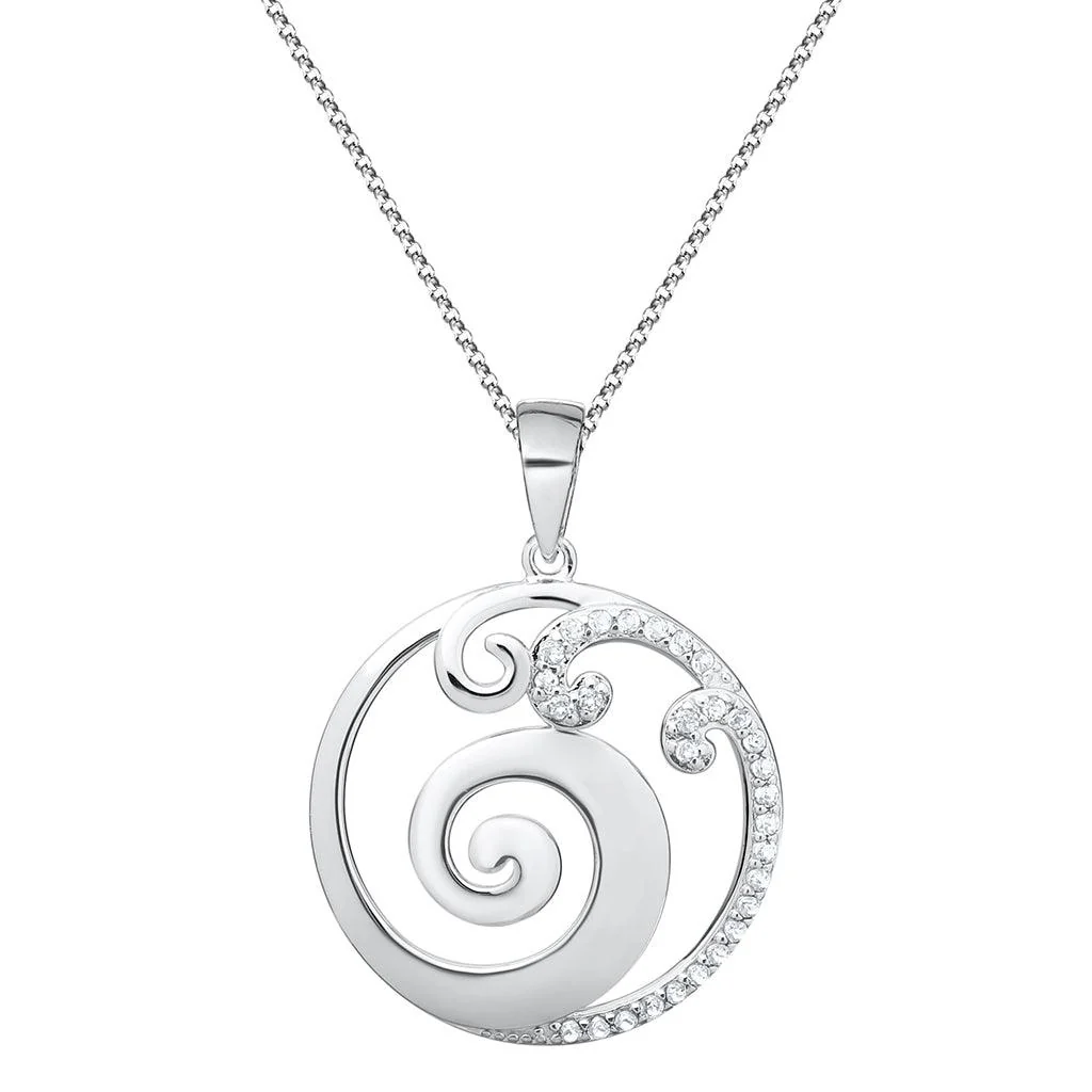 Cape Cod : Waves and White Topaz Necklace - Silver - Image 3