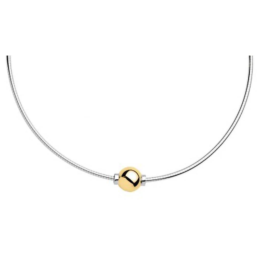 Cape Cod : Gold Ball Omega Necklace - Two Tone