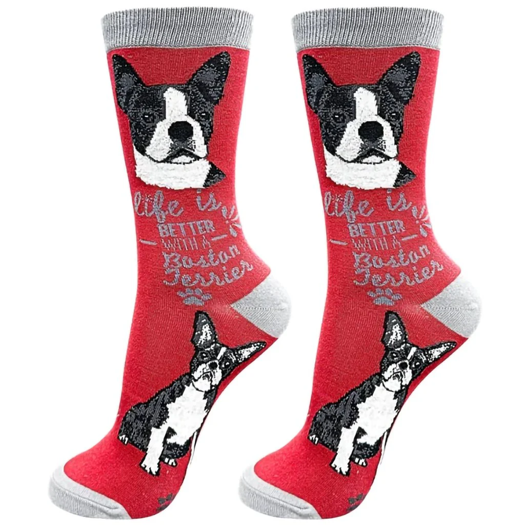 Life Is Better : Crew Socks - Boston Terrier