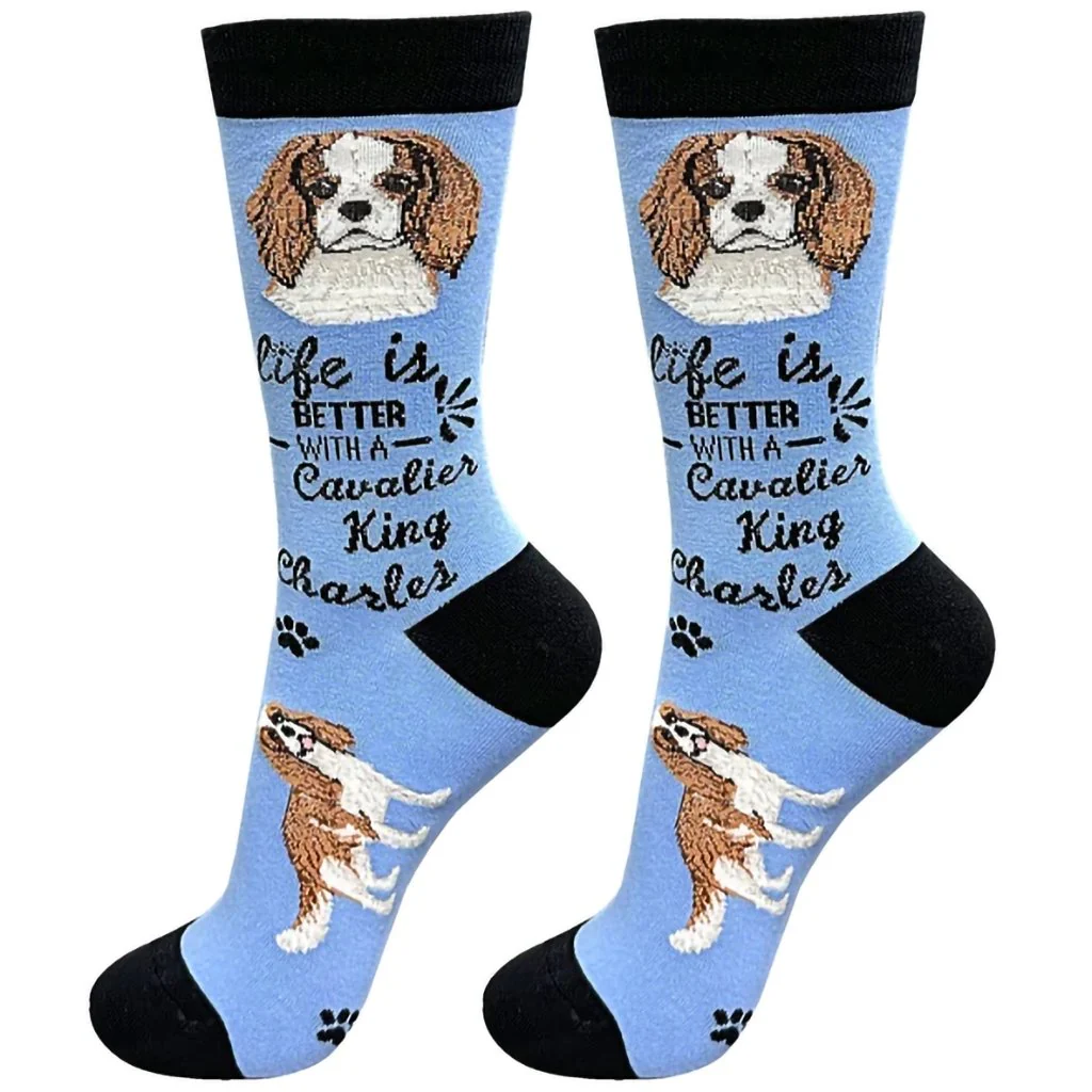 Life Is Better : Crew Socks - Cavalier King Charles