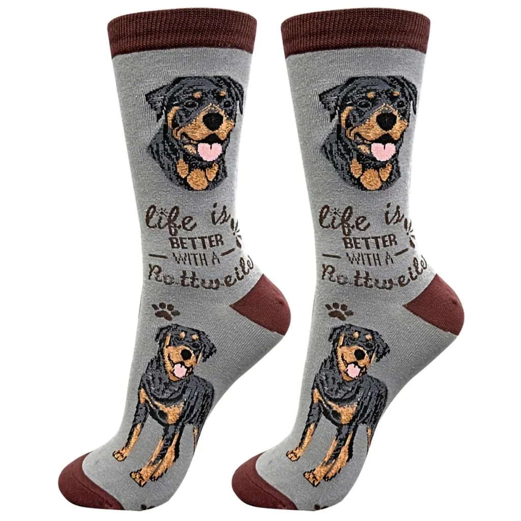 Life Is Better : Crew Socks - Rottweiler