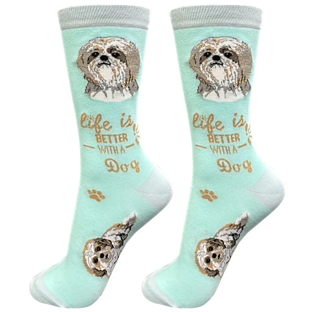 Life Is Better : Crew Socks - Shih Tzu