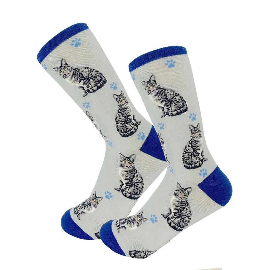 Life Is Better : Socks Tabby Silver