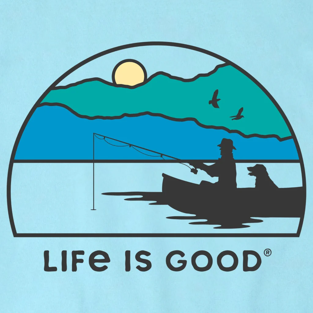 Life Is Good : Men's Fishing Sunset Crusher T-Shirt - Image 2