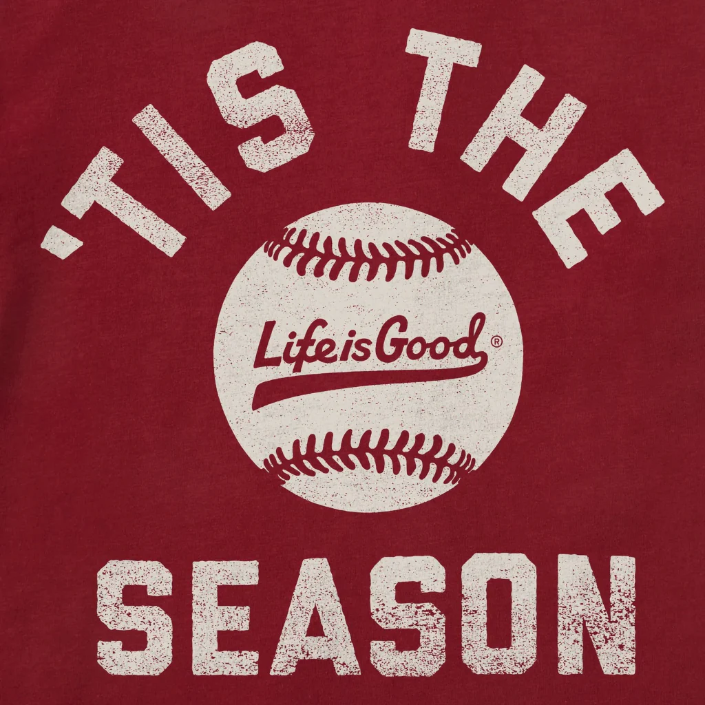 Life Is Good : Men's 'Tis the Season Baseball Short Sleeve Crusher T-Shirt - Image 2