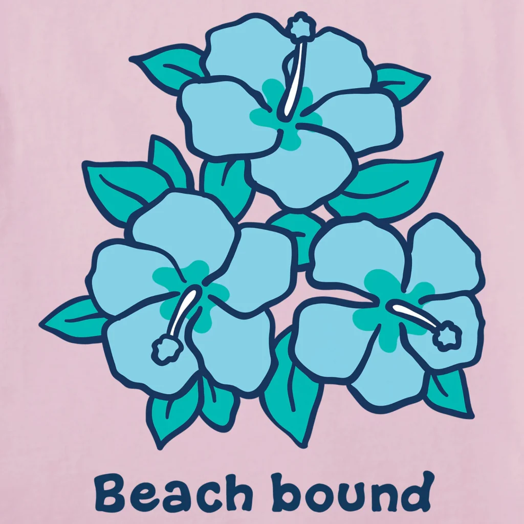 Life Is Good : Women's Beach Bound Hibiscus T-shirt - Image 2