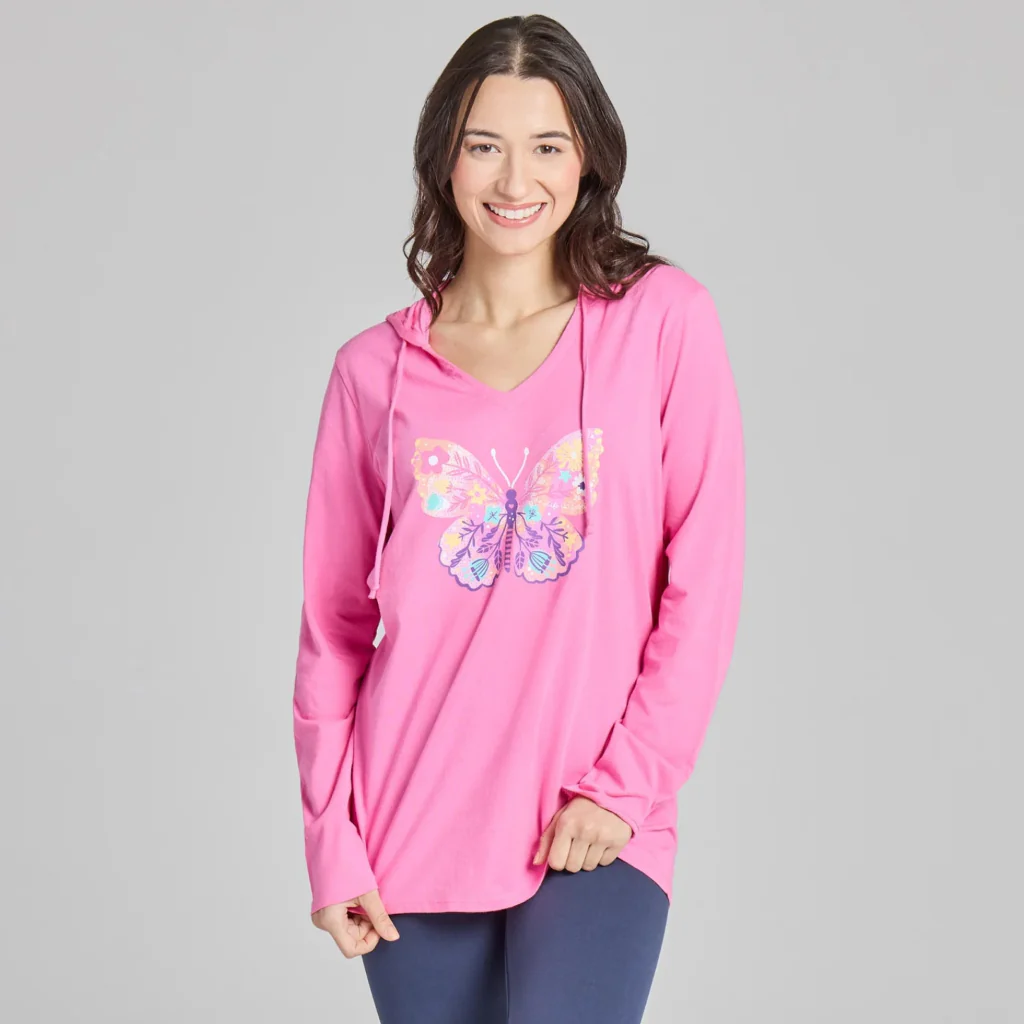 Life Is Good : Women's Butterfly Long Sleeve T-Shirt - Image 5
